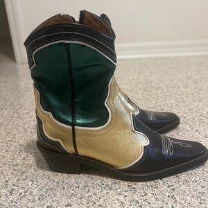 Zara leather cowboy boots